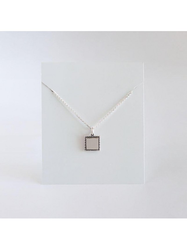 Minimalism Vintage Round Heart Square Cross 925 Sterling Silver Necklace